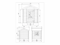 Timbela Casa de madera para niños (tetto-colore azul) - 111x113xA121 cm - M570M-1