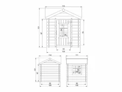 Best Timbela Casa de madera para niños (tetto-colore rosso) - 111x114xA121 cm - M570R-1 Color natural claro