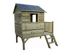 Hot Sweeek Casa de madera para niños de 2m² madera Marru00f3n chocolate