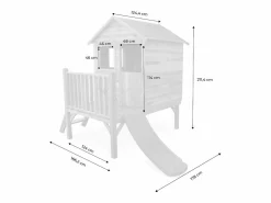 Hot Sweeek Casa de madera para niños de 2m² madera Marru00f3n chocolate