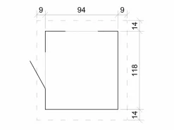 Timbela Casa de madera para niños sin suelo - L112xL146xA143 cm/ 1.1m² - M516-1