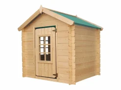 Timbela Casa de madera para niños (tetto-colore verde) - 111x114xA121 cm - M570Z-1 Color natural claro