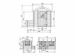 Timbela Casa de madera para niños - L146xL241xA151 cm / 2.63m² - M503