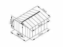 Outlet EXPERTLAND Caseta de jardín ARCHER de acero galvanizado gris - 12,99m² Gris antracita