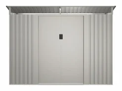 EXPERTLAND Caseta de jardín de acero galvanizado con claraboyas transparentes FOLCO - 3,24 m² Gris