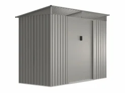 EXPERTLAND Caseta de jardín de acero galvanizado con claraboyas transparentes FOLCO - 3,24 m² Gris
