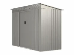 EXPERTLAND Caseta de jardín de acero galvanizado con claraboyas transparentes FOLCO - 3,24 m² Gris