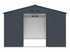 Best EXPERTLAND Caseta de jardín de acero galvanizado antracita 13,12 m² ADELMO Gris antracita