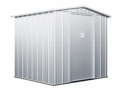 EXPERTLAND Caseta de jardín de 3,73m² de acero galvanizado gris - LINUS