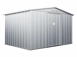 Best Caseta de jardín de 7,82m² de acero galvanizado gris - LINUS Caseta De Jardín