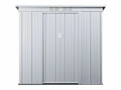 Hot EXPERTLAND Caseta de jardín de 2,32m² de acero galvanizado gris - ACAMAR Gris claro
