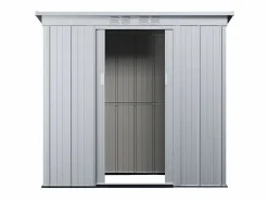 Hot EXPERTLAND Caseta de jardín de 2,32m² de acero galvanizado gris - ACAMAR Gris claro