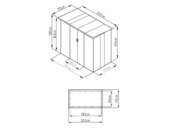 Hot EXPERTLAND Caseta de jardín de 2,32m² de acero galvanizado gris - ACAMAR Gris claro