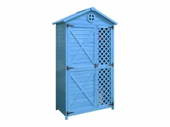 Best Caseta de jardín de madera maciza con techo inclinado resistente a la intemperie - 2 puertas 3 estantes - 90 x 56,5 x 175,3 cm - Armario De Jardín