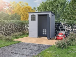 Caseta de jardín de resina gris - superficie 2.12m² - NERIO Caseta De Jardín
