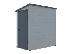 EXPERTLAND Caseta de jardín de resina gris - superficie 2.12m² - ALBERTO