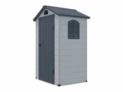 EXPERTLAND Caseta de jardín de resina gris - superficie 1.39m² - CESIO