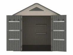 New Caseta de jardín de resina beige y gris 6,15 m² con suelo - grosor 22 mm - ANTEVA Caseta De Jardín
