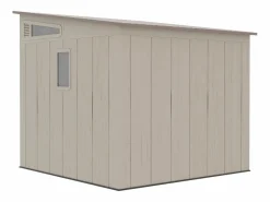 EXPERTLAND Caseta de jardín de resina con tejado inclinado beige y marrón 6,5 m² con suelo - grosor 22 mm - ANTEVA Marru00f3n / Beige