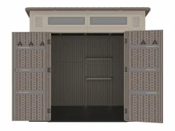 EXPERTLAND Caseta de jardín de resina con tejado inclinado beige y marrón 6,5 m² con suelo - grosor 22 mm - ANTEVA Marru00f3n / Beige