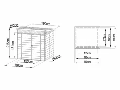 EXPERTLAND Caseta de jardín de resina 3,65m² con suelo - MINARO