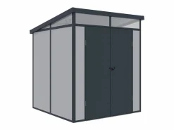Outlet Caseta de jardín de resina gris 3,65m² con suelo, MINARO Caseta De Jardín