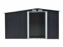 EXPERTLAND Caseta de jardín LERY de 6 m² de acero galvanizado gris Gris antracita