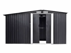 Caseta de jardín LERY de 10,5 m² de acero galvanizado gris Caseta De Jardín