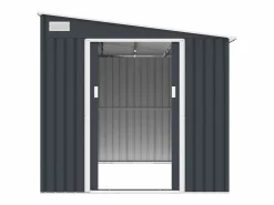 Clearance Caseta de jardín metal adosada de acero galvanizado antracita 4,97 m² DAUSTIN Caseta De Jardín