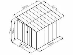 Clearance Caseta de jardín metal adosada de acero galvanizado antracita 4,97 m² DAUSTIN Caseta De Jardín