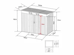 Caseta de jardín metal de acero galvanizado gris 2,3 m² MANSO Caseta De Jardín