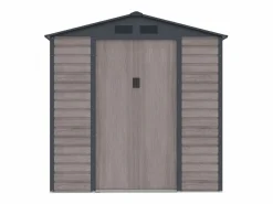 Online Caseta de jardín metal de acero galvanizado efecto madera gris 2,79 m² ADELMO Caseta De Jardín