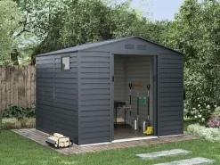 Best EXPERTLAND Caseta de jardín metálica de acero galvanizado - 7,17 m² - ADELMO Gris antracita