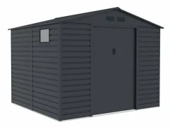 Best EXPERTLAND Caseta de jardín metálica de acero galvanizado - 7,17 m² - ADELMO Gris antracita