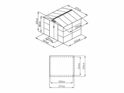 Best EXPERTLAND Caseta de jardín metálica de acero galvanizado - 7,17 m² - ADELMO Gris antracita
