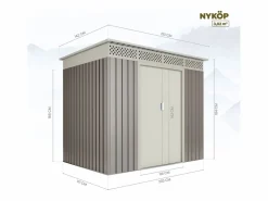 New Hoggar Caseta de jardín metálica Nykop 3,02m2 - 10 años garantía - 142 x 213 x 184 cm. Cobertizo jardin Topo