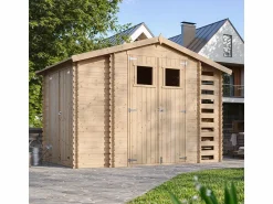 Caseta de madera con leñera y trastero - 3.53+0.94+0.94 m² - M389 Caseta De Jardín