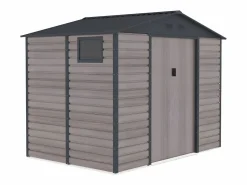 EXPERTLAND Caseta jardín acero galvanizado efecto madera - 5,40 m² ADELMO - ideal para herramientas