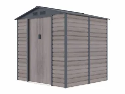 Outlet Caseta jardín acero galvanizado efecto madera - 4,15 m² - ideal para herramientas- ADELMO Caseta De Jardín