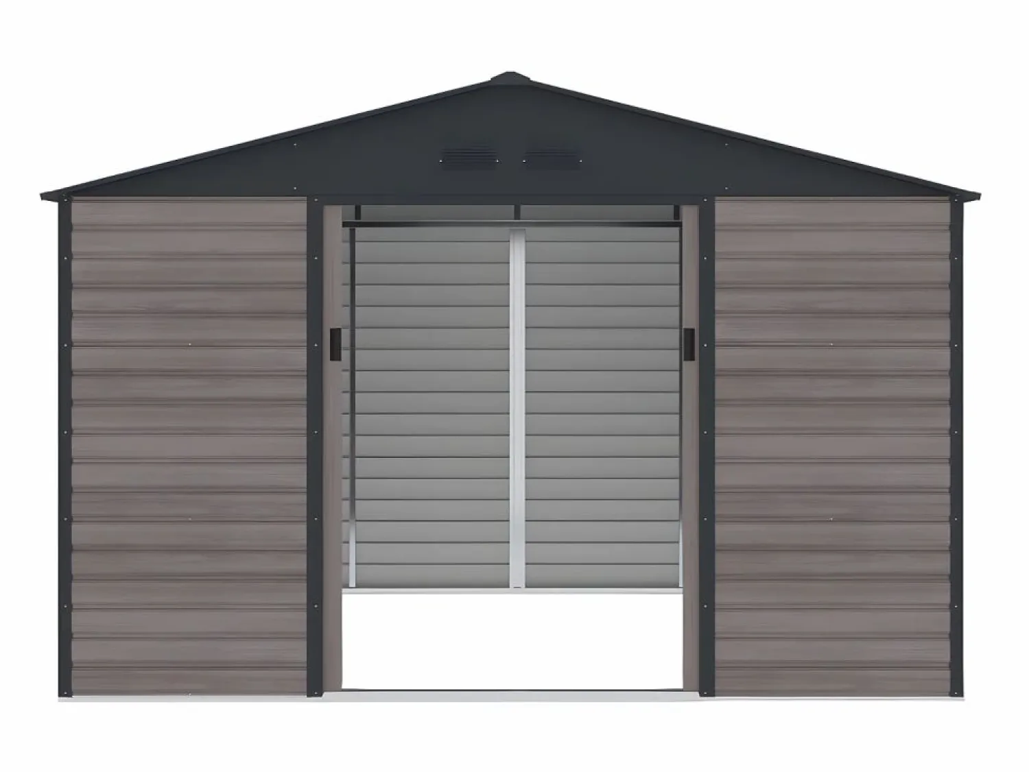 New Caseta jardín acero galvanizado efecto madera - 10,98m² - ideal para herramientas- ADELMO Caseta De Jardín