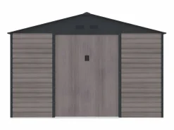New Caseta jardín acero galvanizado efecto madera - 10,98m² - ideal para herramientas- ADELMO Caseta De Jardín