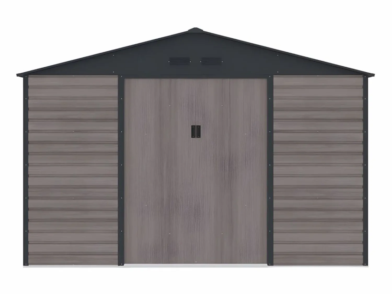 New Caseta jardín acero galvanizado efecto madera - 10,98m² - ideal para herramientas- ADELMO Caseta De Jardín