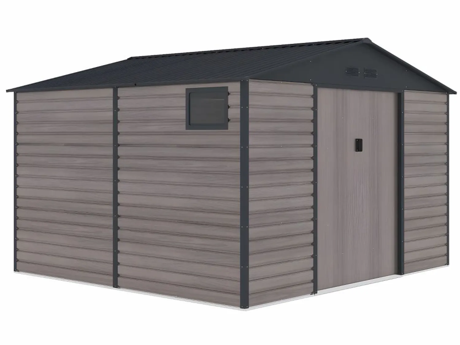 New Caseta jardín acero galvanizado efecto madera - 10,98m² - ideal para herramientas- ADELMO Caseta De Jardín