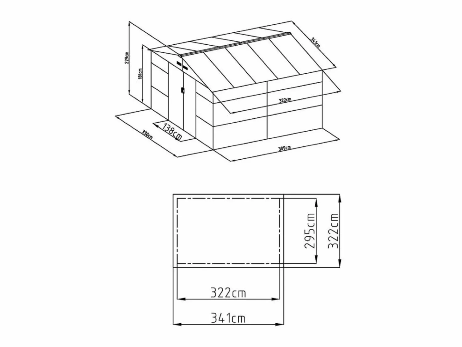 New Caseta jardín acero galvanizado efecto madera - 10,98m² - ideal para herramientas- ADELMO Caseta De Jardín