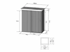 Discount Caseta jardín acero galvanizado BIRON puerta corredera 1.1m² Caseta De Jardín