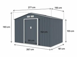 New Habitat et jardin Caseta metálica de jardín "Vegas II" - 5,29 m² - Gris