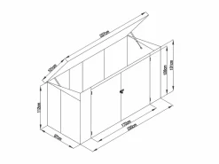 Online EXPERTLAND Caseta para 3 cubos de basura de acero galvanizado antracita, Ancho 237 x Prof. 101 x Alt. 131 cm, ILARIO Gris antracita