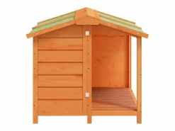 Caseta para perros madera maciza de pino marrón 96x87x80,5 cm Seguridad Para Mascotas