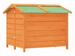 Caseta para perros madera maciza de pino marrón 96x87x80,5 cm Seguridad Para Mascotas