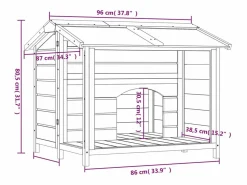 Clicnbuy Caseta para perros madera maciza de pino 96x87x80,5 cm